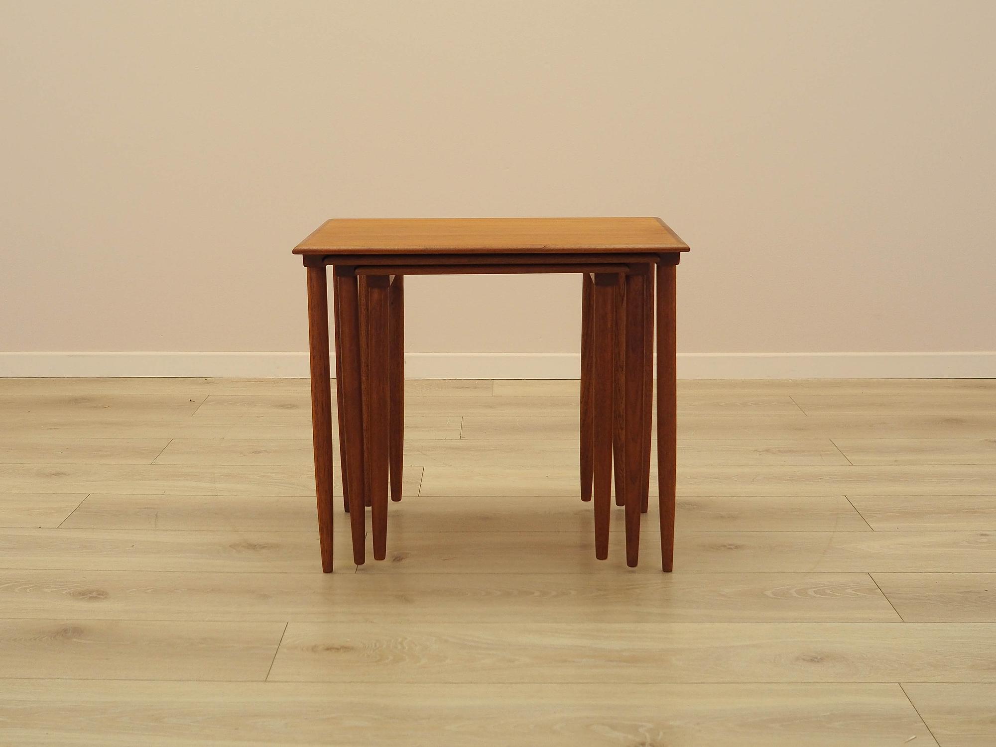 Set of teak side tables 1970s 12