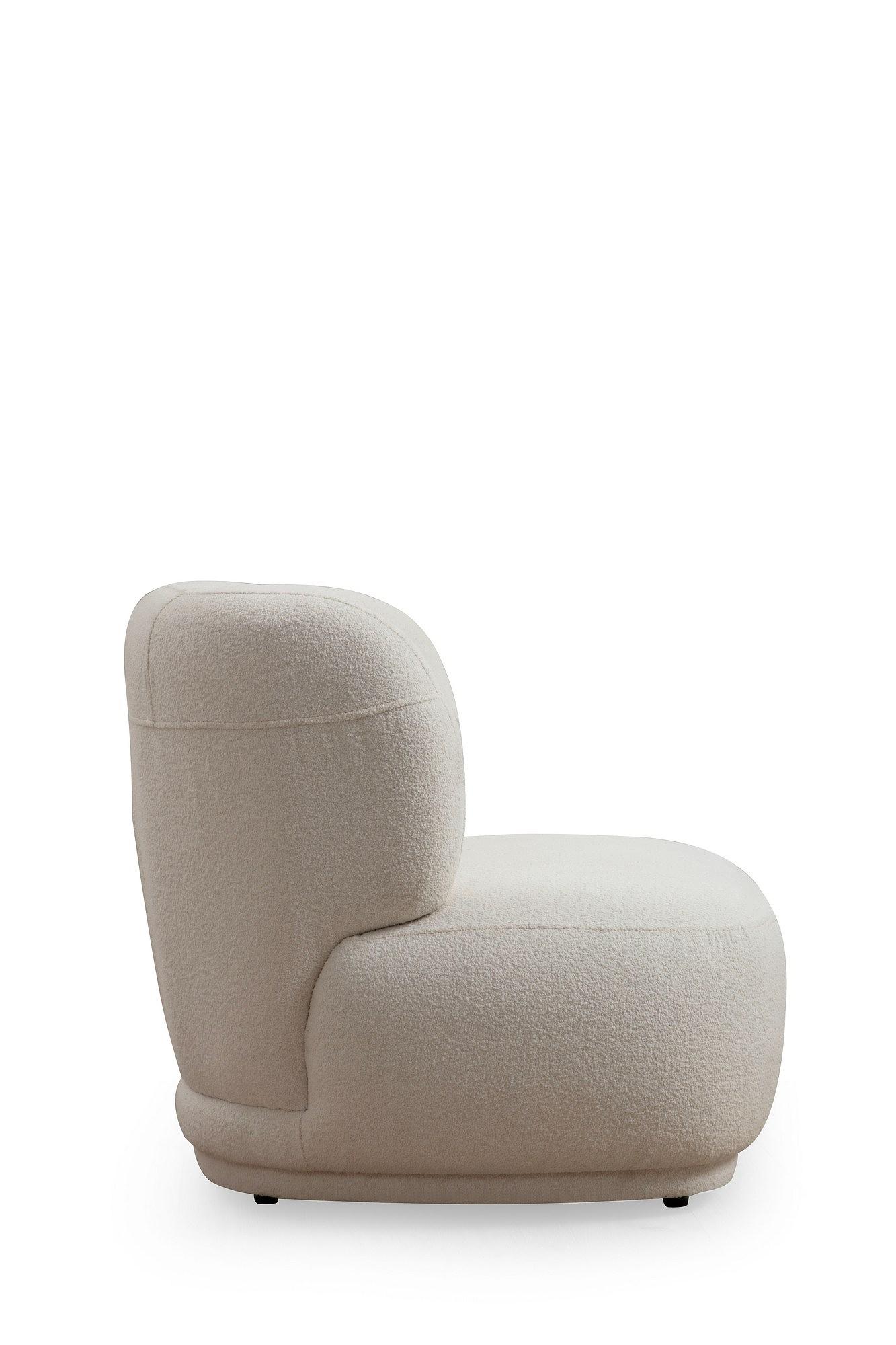 Modern armchair bouclé white 2