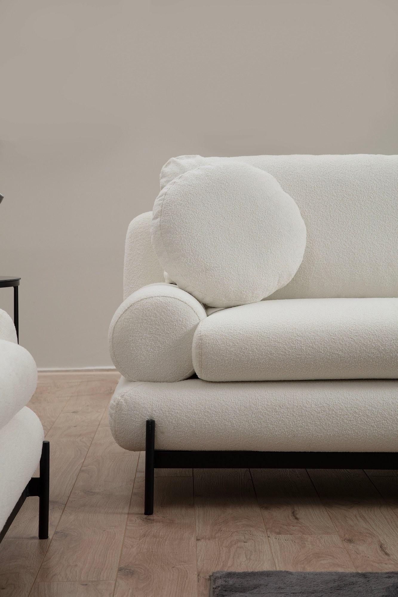 Modern sofa 2-seater White 3