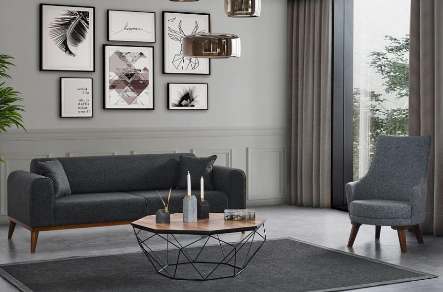 Cofi 3-Sitzer Schlafsofa Anthrazit 1