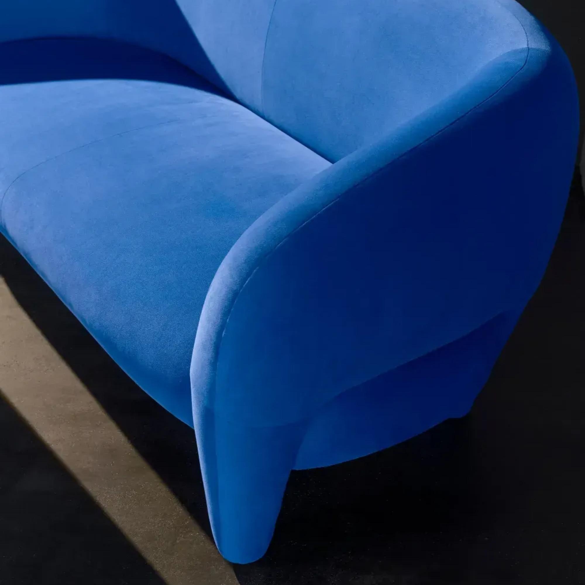Jill Sofa 2,5-Sitzer Velour Lux Blue 2