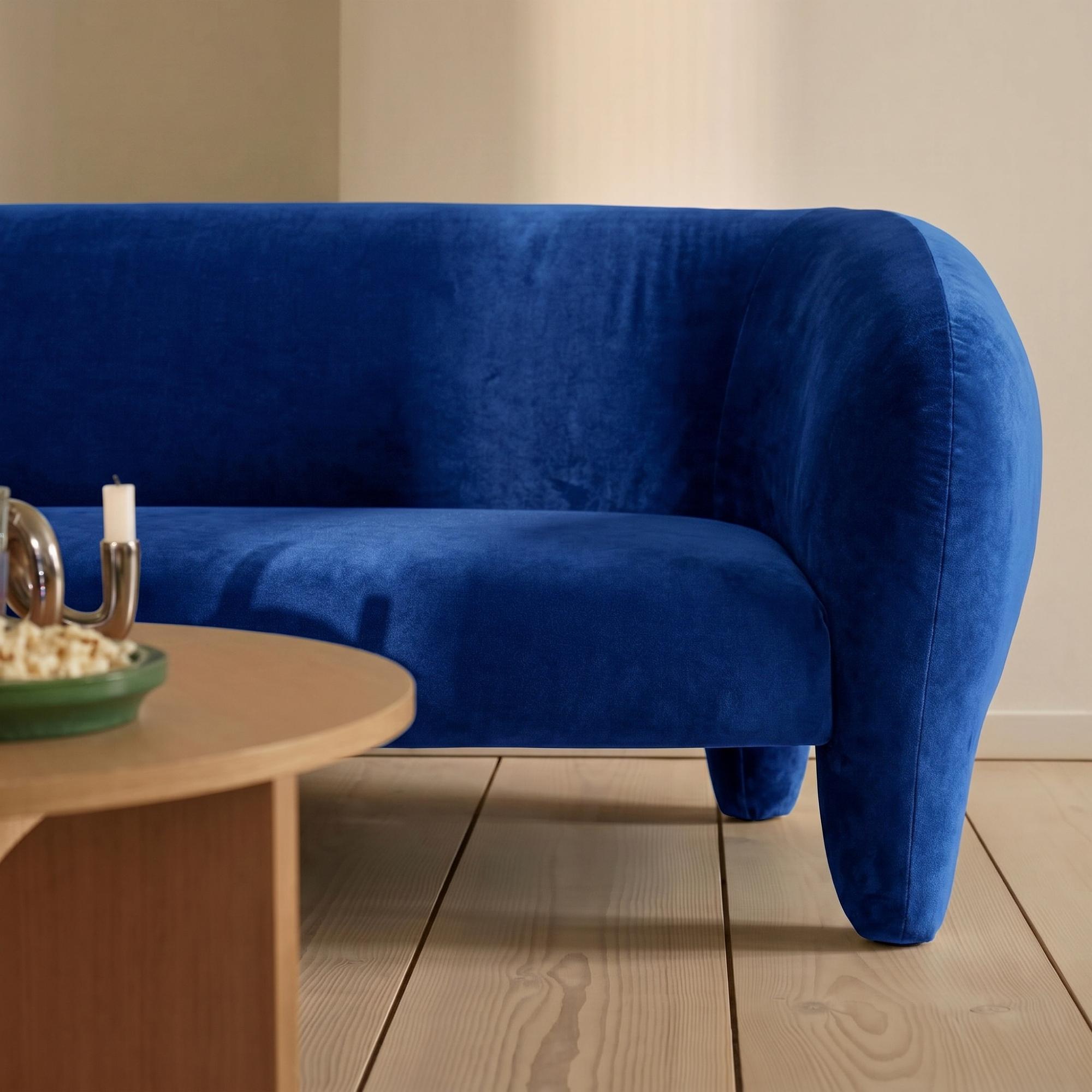 Jill Sofa 2,5-Sitzer Velour Lux Blue 5