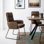 Armchair made of microfiber and steel Brown 7