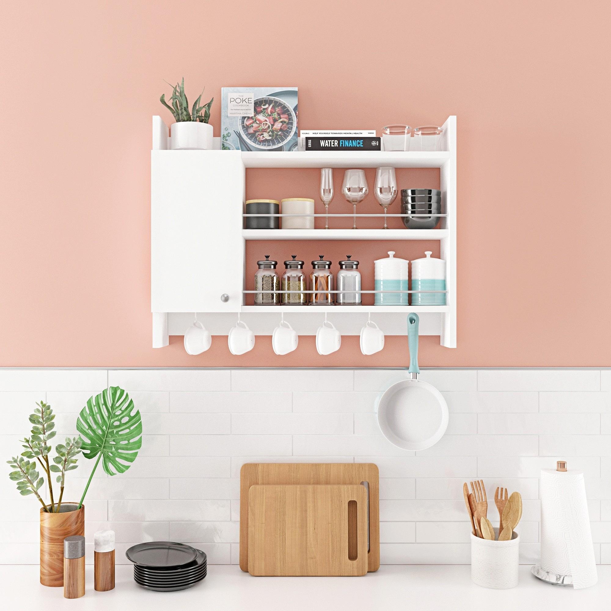 Knerr Shelf Wood Veneer White 3