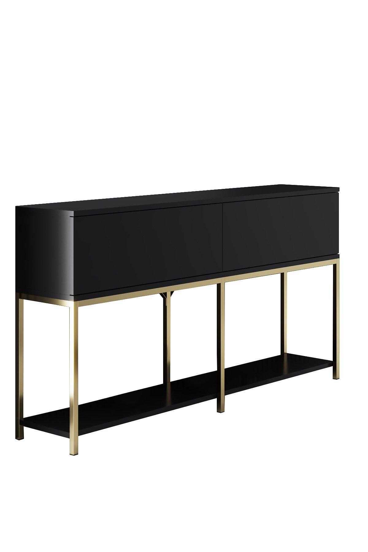 Lord Console Black Gold Wood Veneer 1