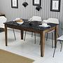 Milan Dining Table Walnut Brown Black 145cm x 75cm 0
