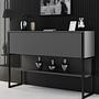 Luxe Sideboard Holzfurnier Schwarz Anthrazit 1