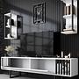 Chrome Line TV-Schrank Holzfurnier Weiß Schwarz 3