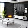 Chrome Line TV cabinet Wood veneer White Black 5