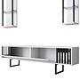 Chrome Line TV-Schrank Holzfurnier Weiß Schwarz 8