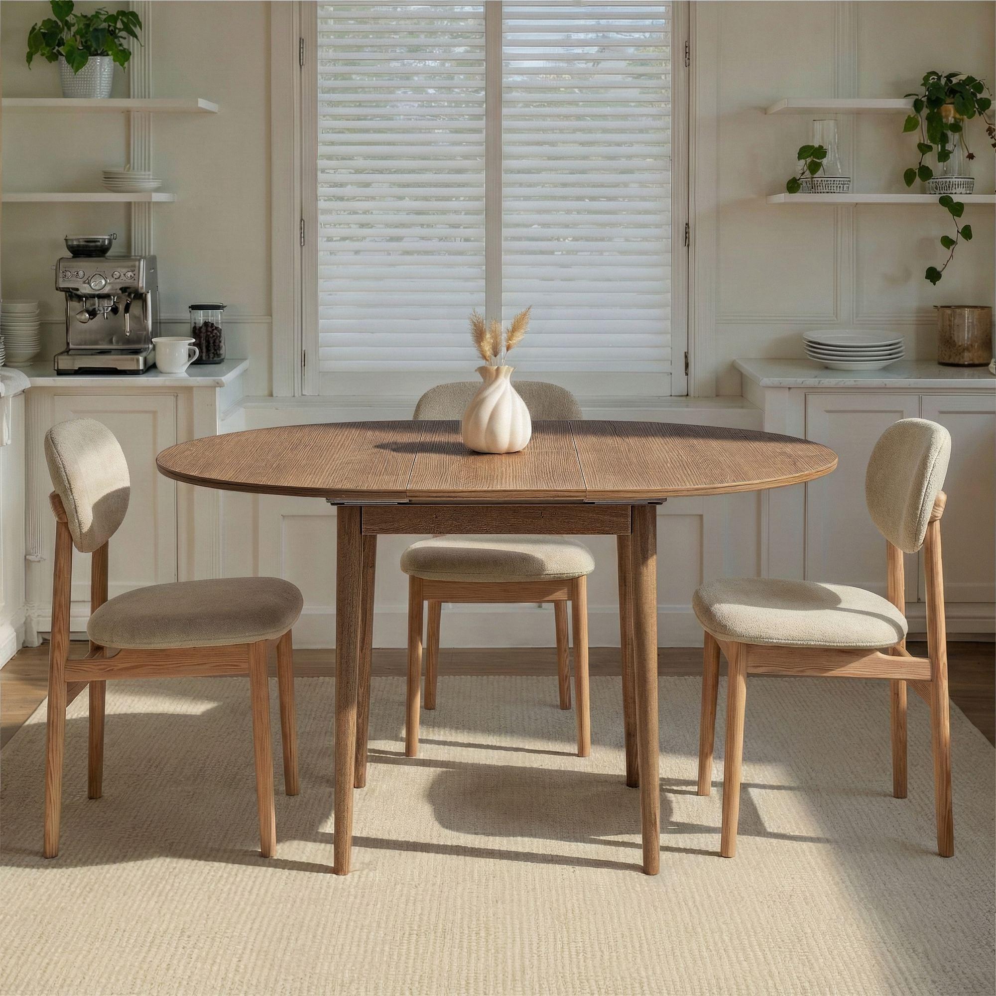 Viona Table Extendable Brown Ø 100cm 2