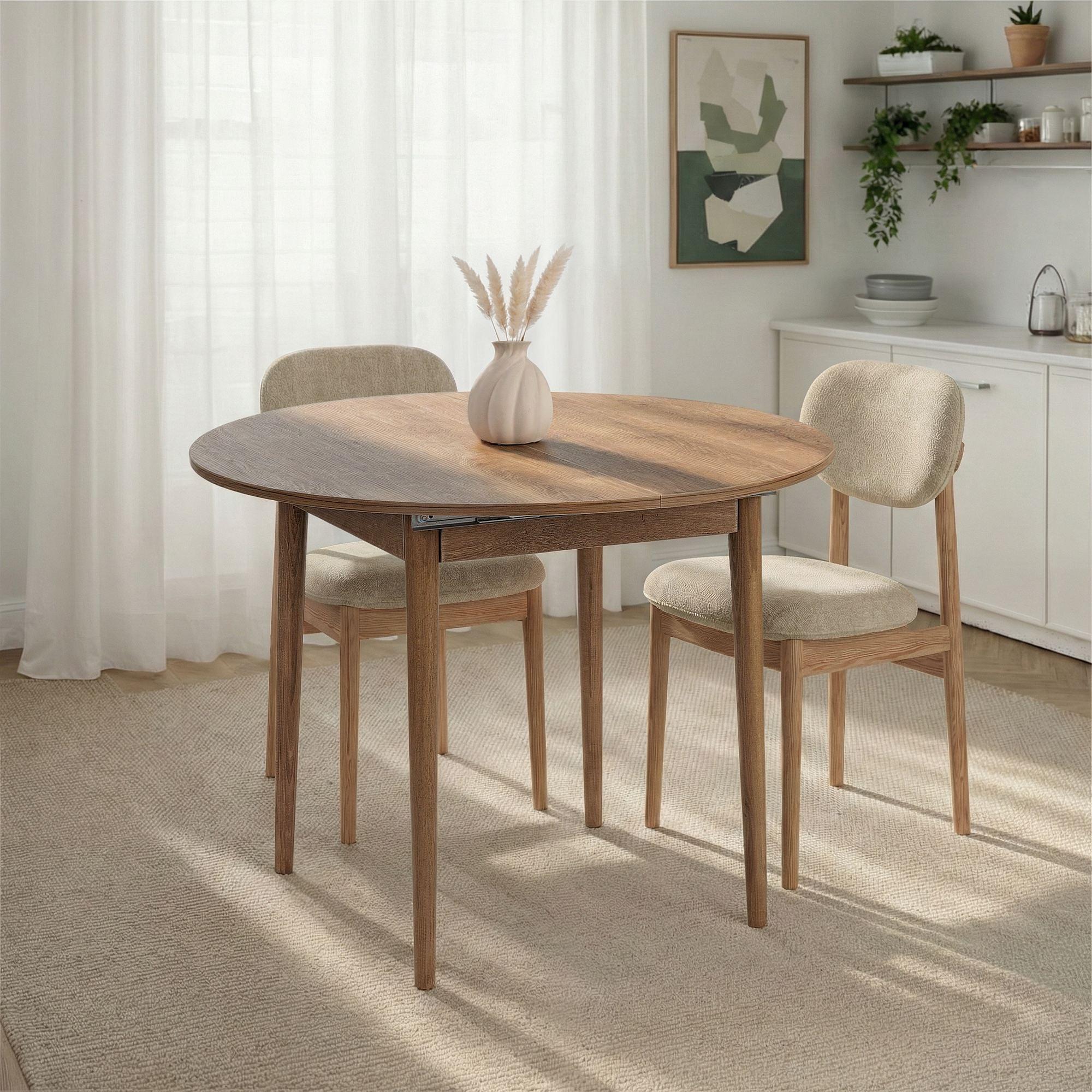 Viona Tisch Ausziehbar Braun Ø 100cm 3