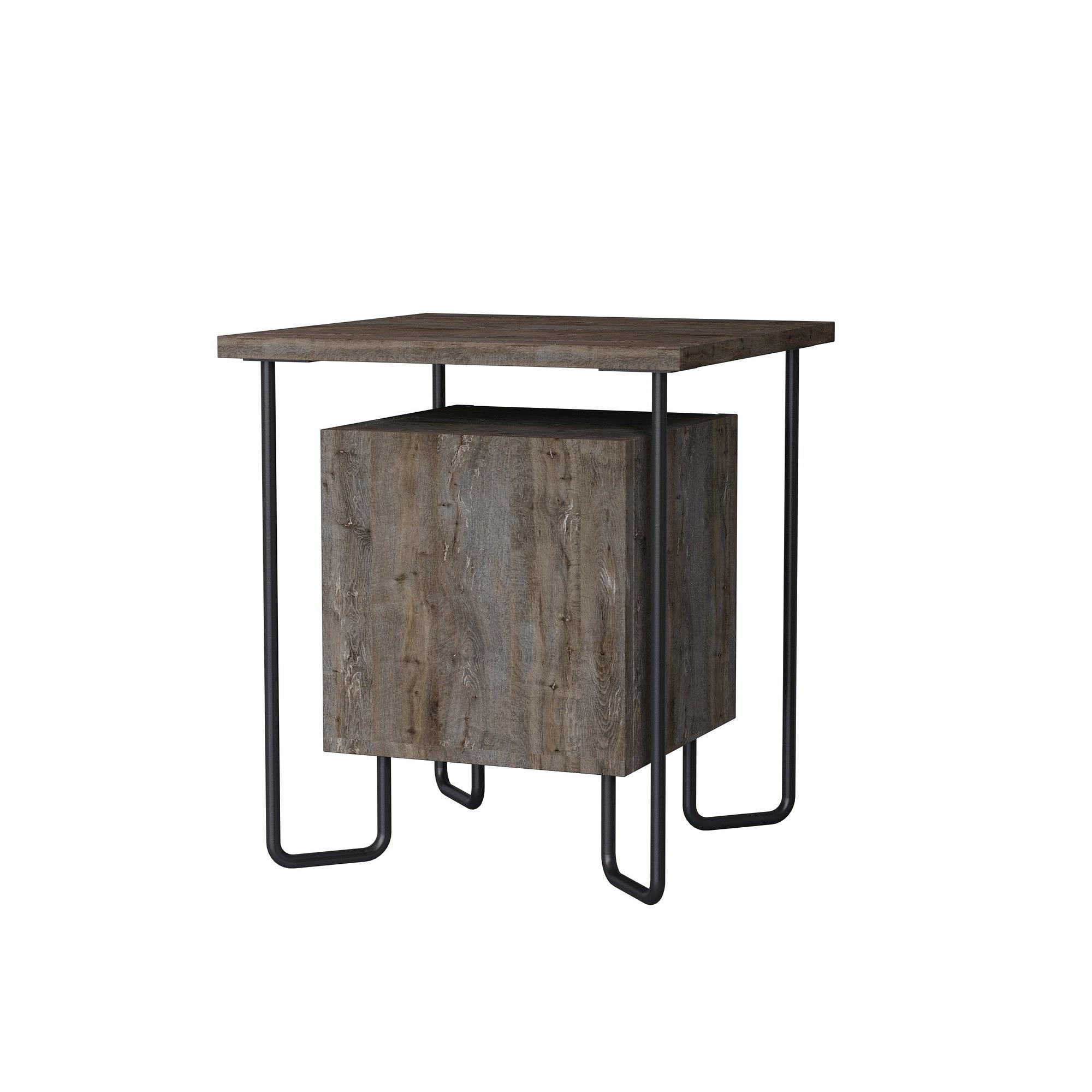 Acres Nightstand Wood Veneer Dark Brown 0