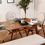 Touch Esstisch-Set 6-tlg. Nubuk-Leder Creme 4