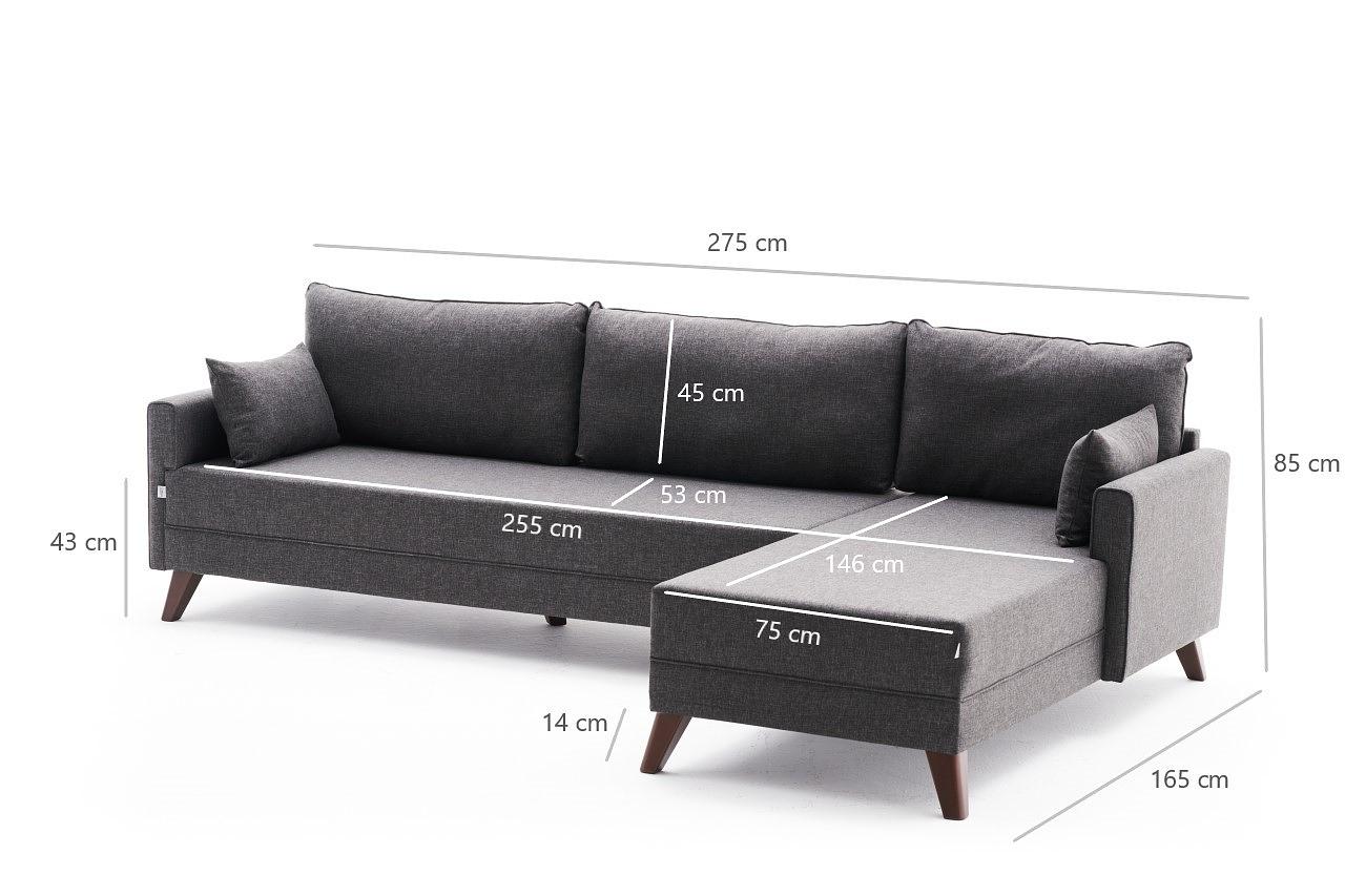 Bella Sofa Chaise Lounge Right Anthracite 7