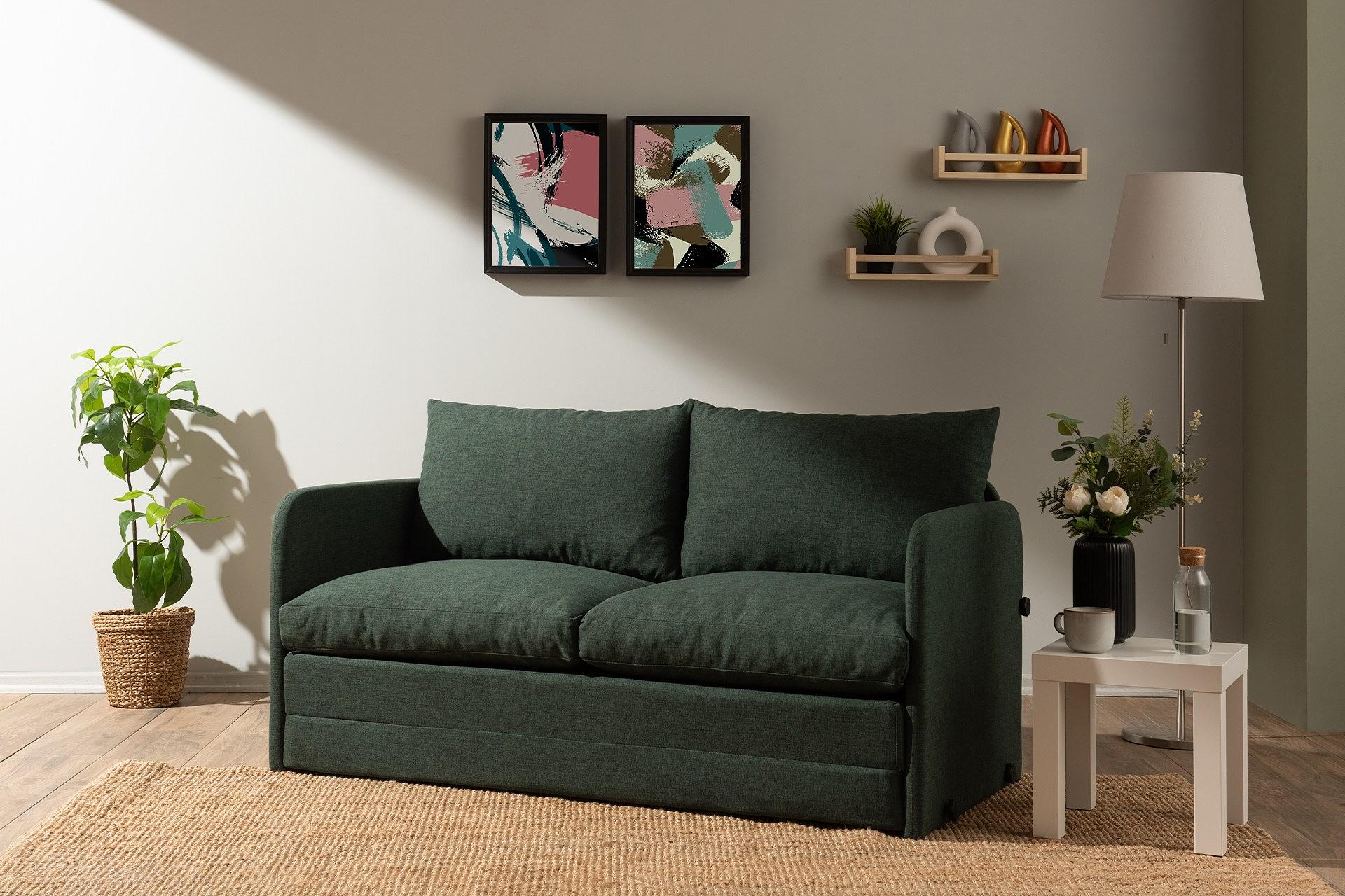 Saga Xl Sofa bed 2-seater Green 3