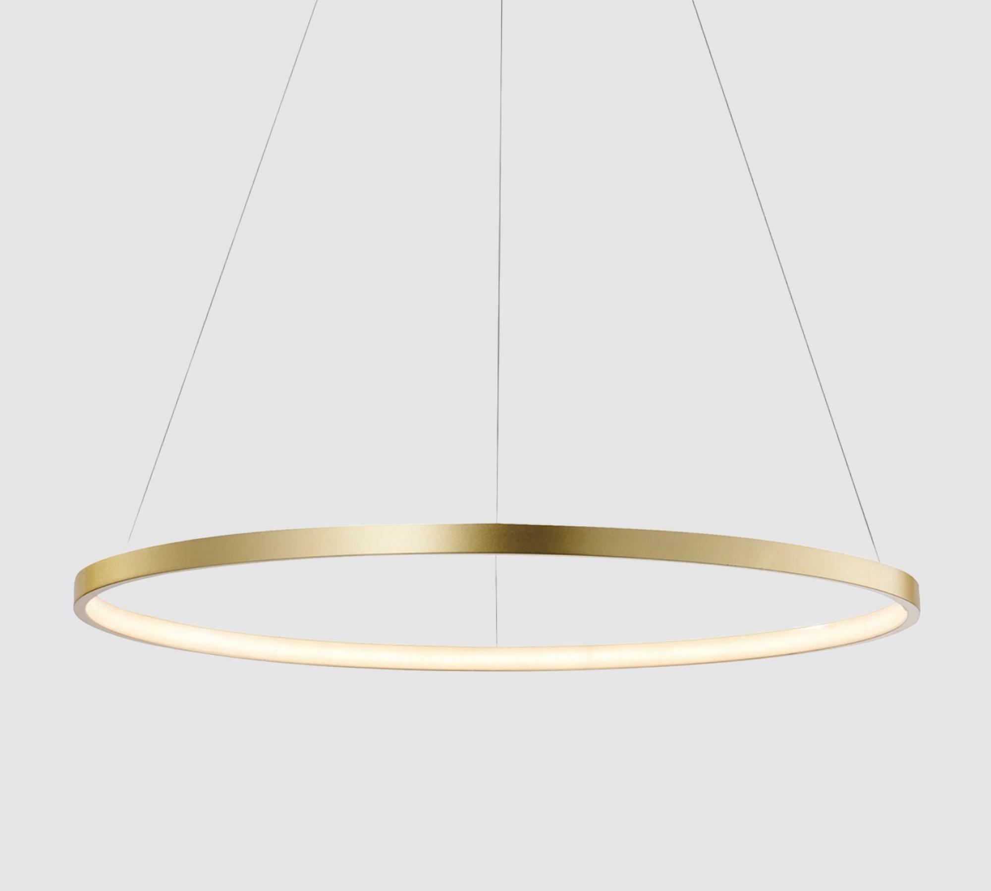 LED pendant lamp circle gold-colored 0