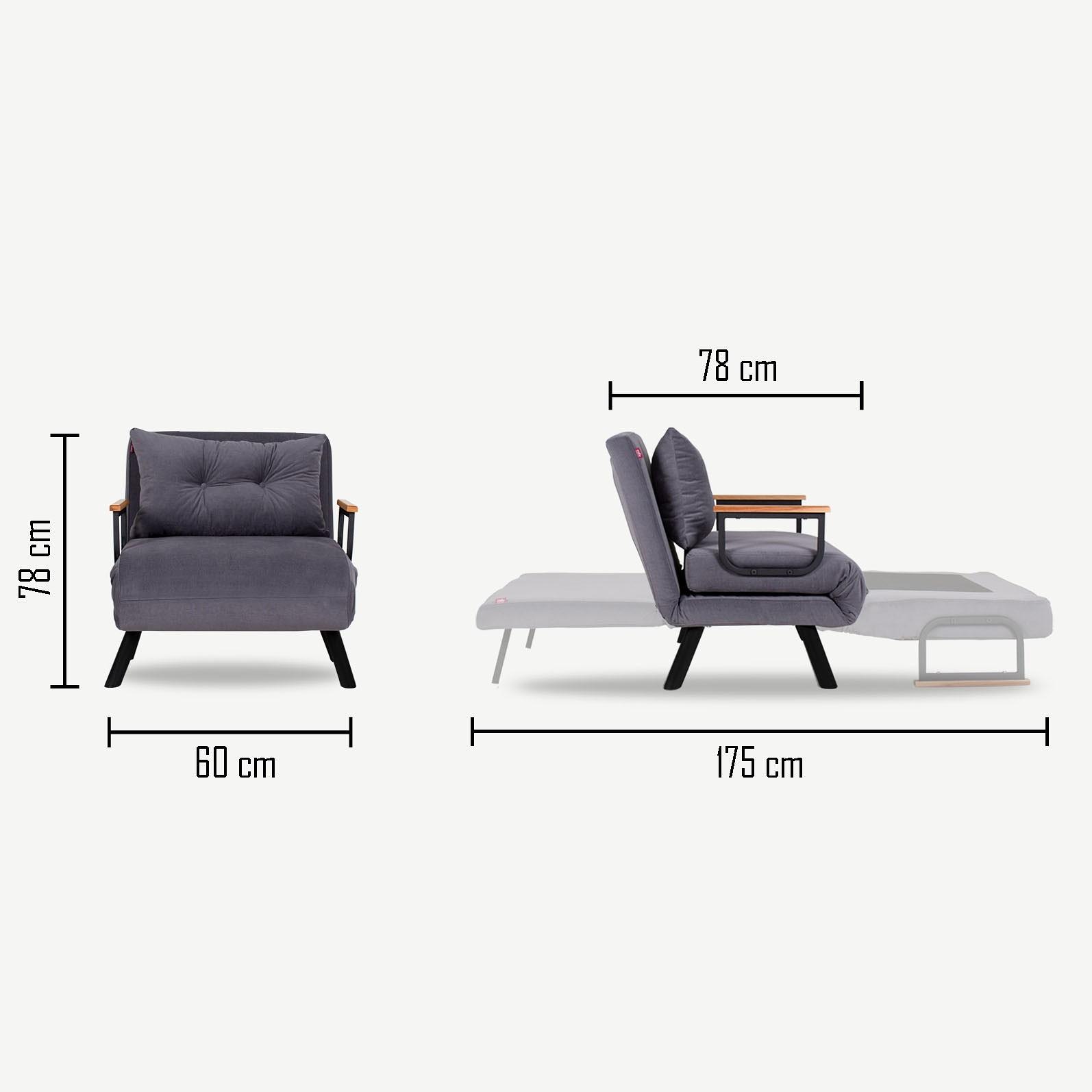Armchair with sleeping function Grey 6