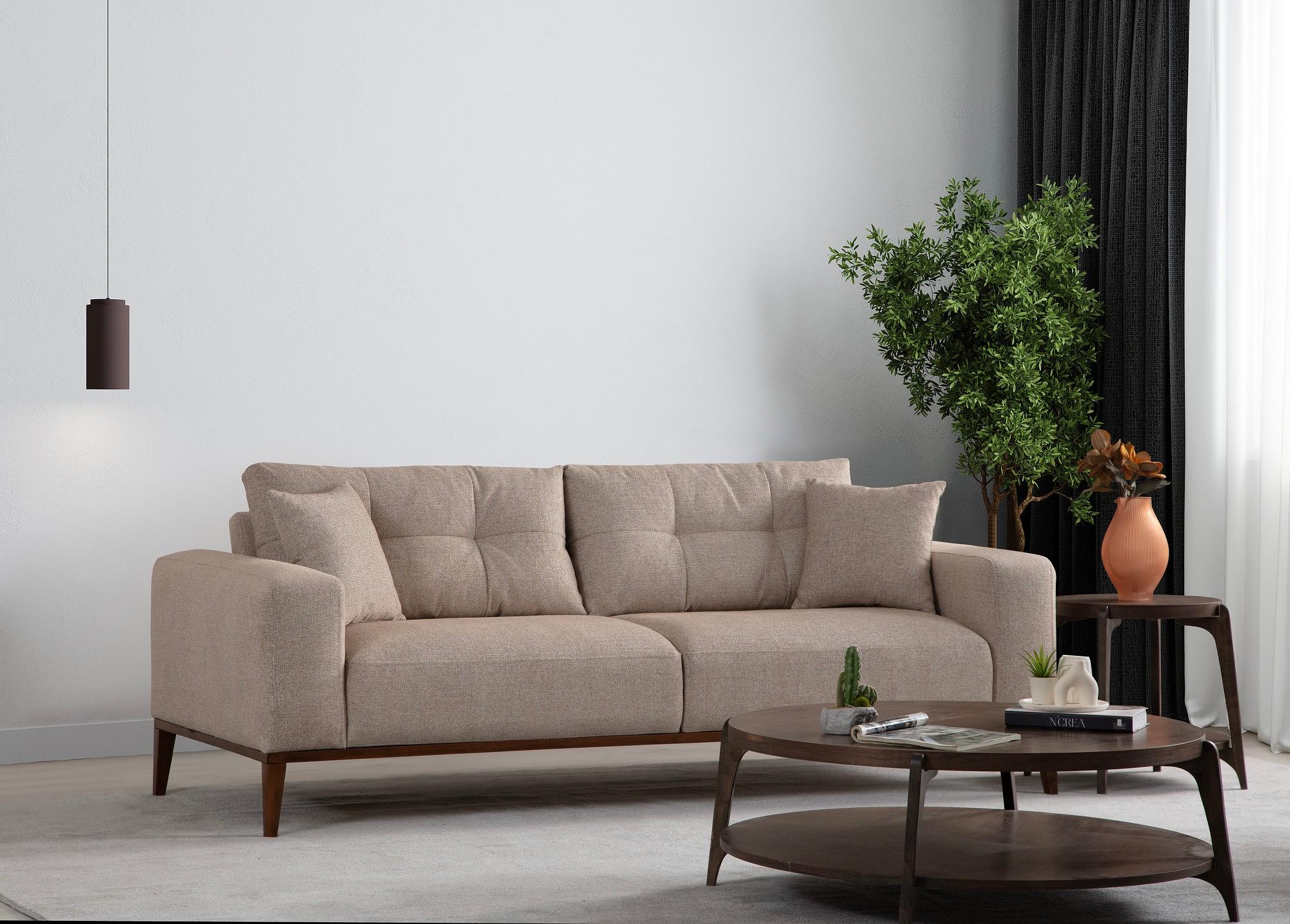 Sinor 3-seater sofa bed beige 1
