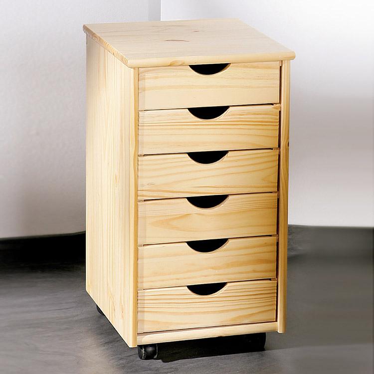 Rollcontainer Nils Kiefer natur Echtholz 1