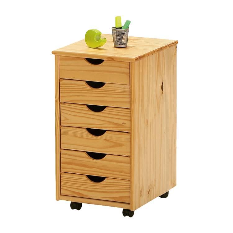 Rollcontainer Nils Kiefer natur Echtholz 0