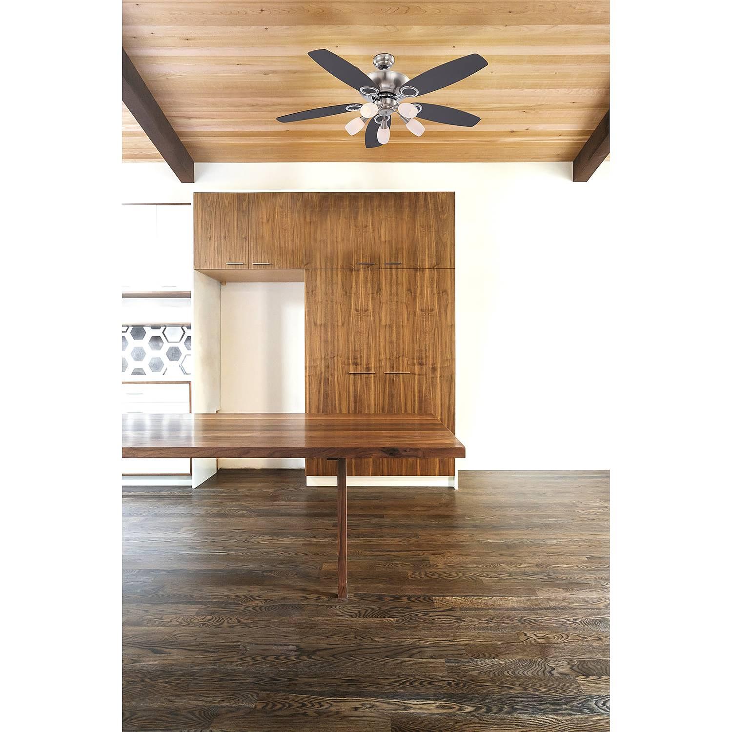 Deckenventilator Jerry Milchglas / Eisen 5-flammig 2