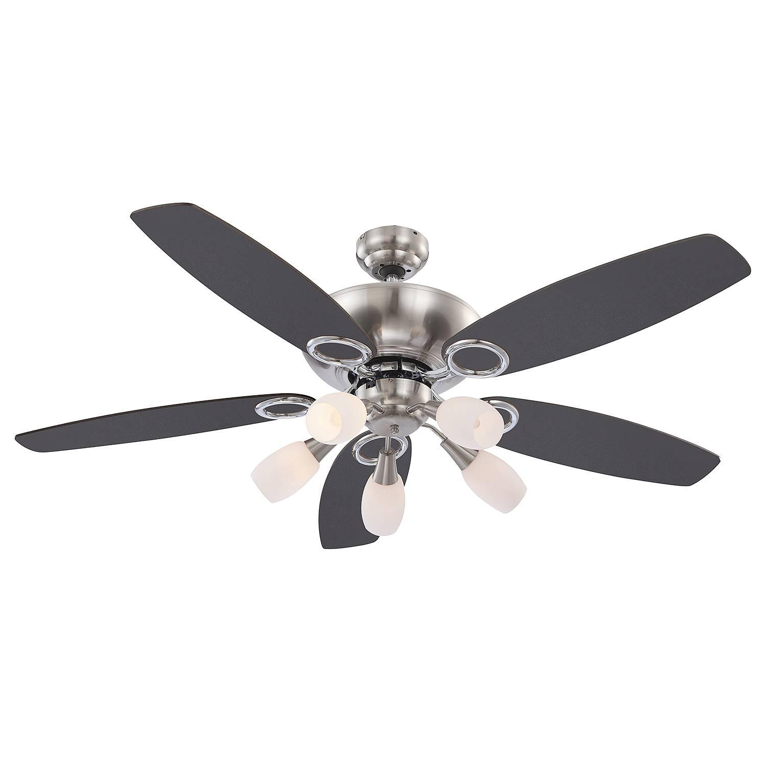 Deckenventilator Jerry Milchglas / Eisen 5-flammig 3