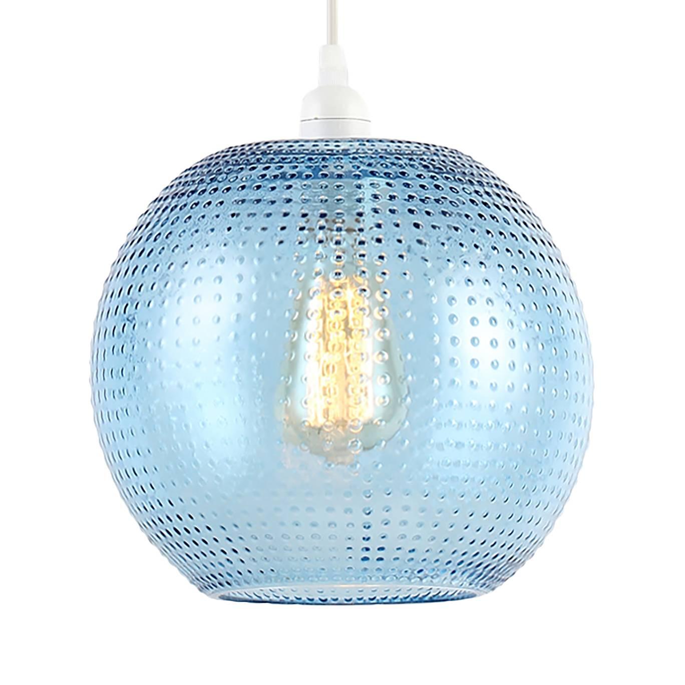 Pendelleuchte Rita Glas / Eisen 1-flammig Blau 0