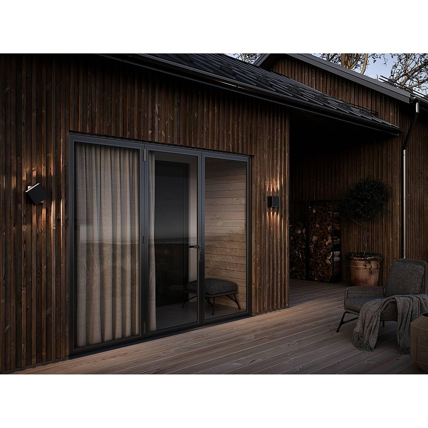 LED-Wandleuchte Turn Aluminium 2-flammig Schwarz 2