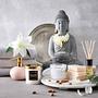Kerzenhalter BUDDHA Kaolinit / Steinpulver Grau Höhe: 46 cm 3