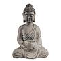 Kerzenhalter BUDDHA Kaolinit / Steinpulver Grau Höhe: 46 cm 4