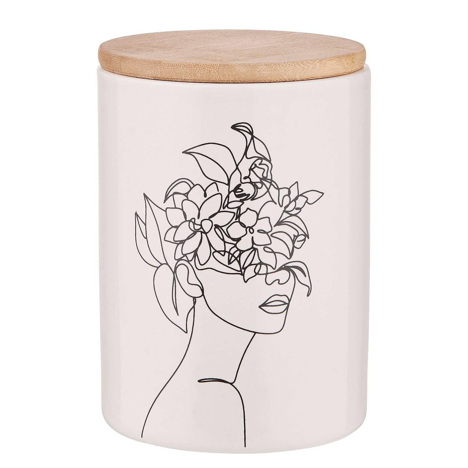 Dose Line Art QUEEN IT II Steinzeug Bambus Silikon 0