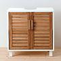 Waschbeckenunterschrank WHITE SANDS Bambus Natur / Weiß 4