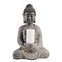 Kerzenhalter BUDDHA Kaolinit / Steinpulver Grau Höhe: 46 cm 0