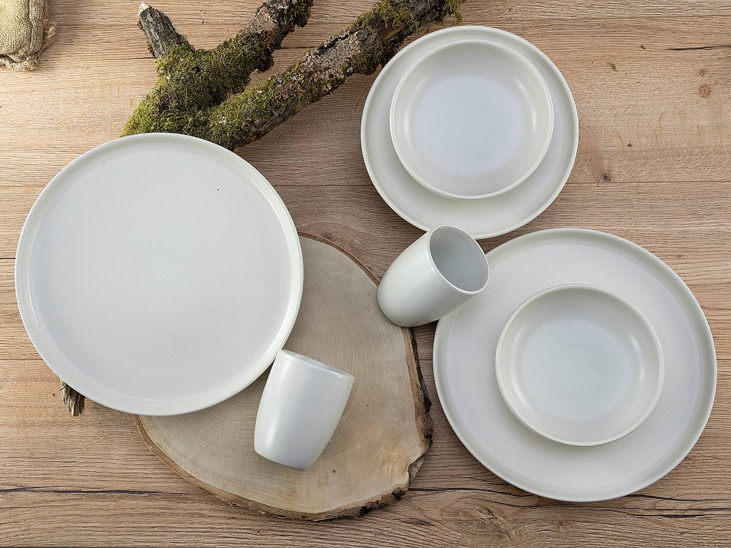 Kombiservice Uno Steinzeug 16-teilig Weiß 3