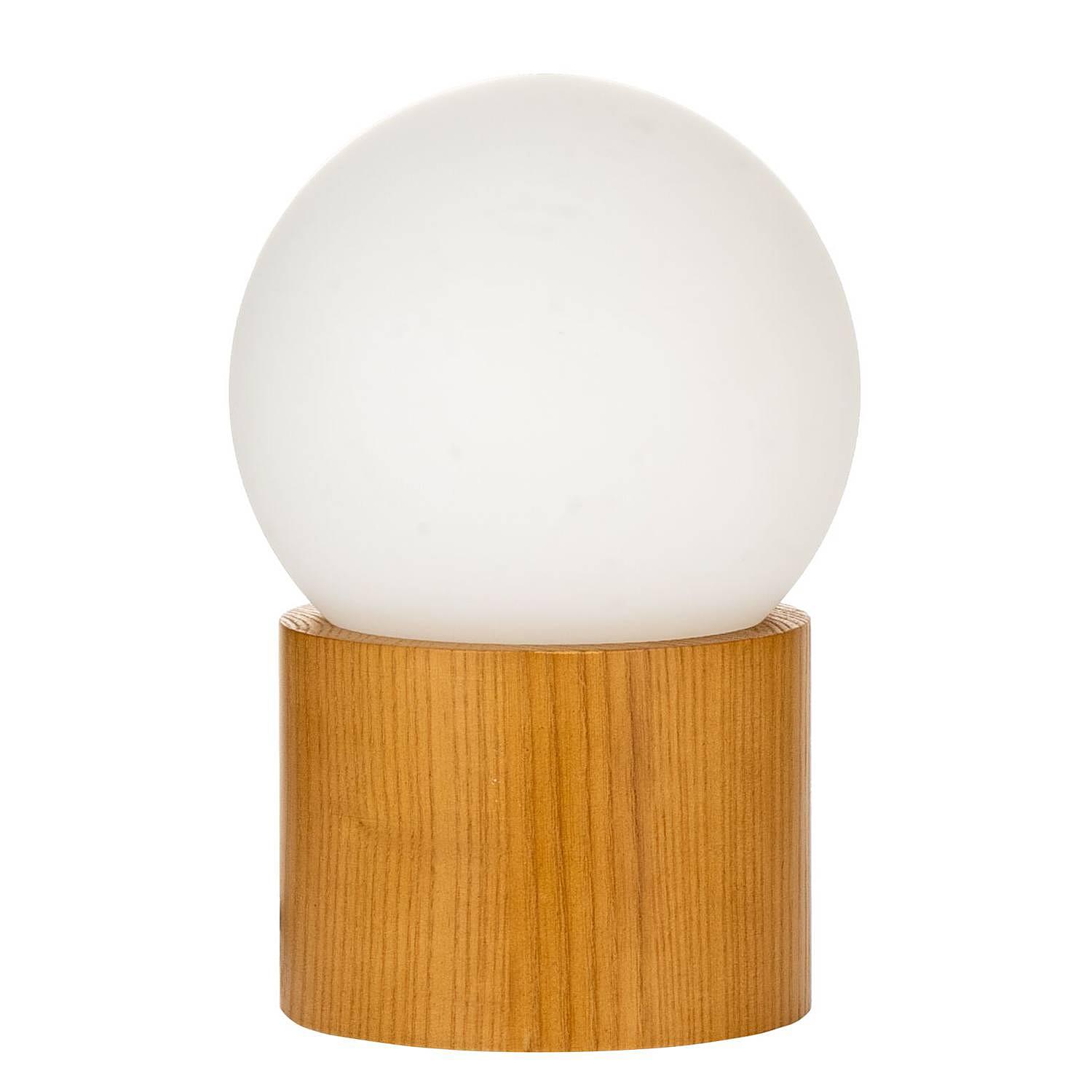 Table lamp Woody Shine real wood veneer / opal glass ash 4