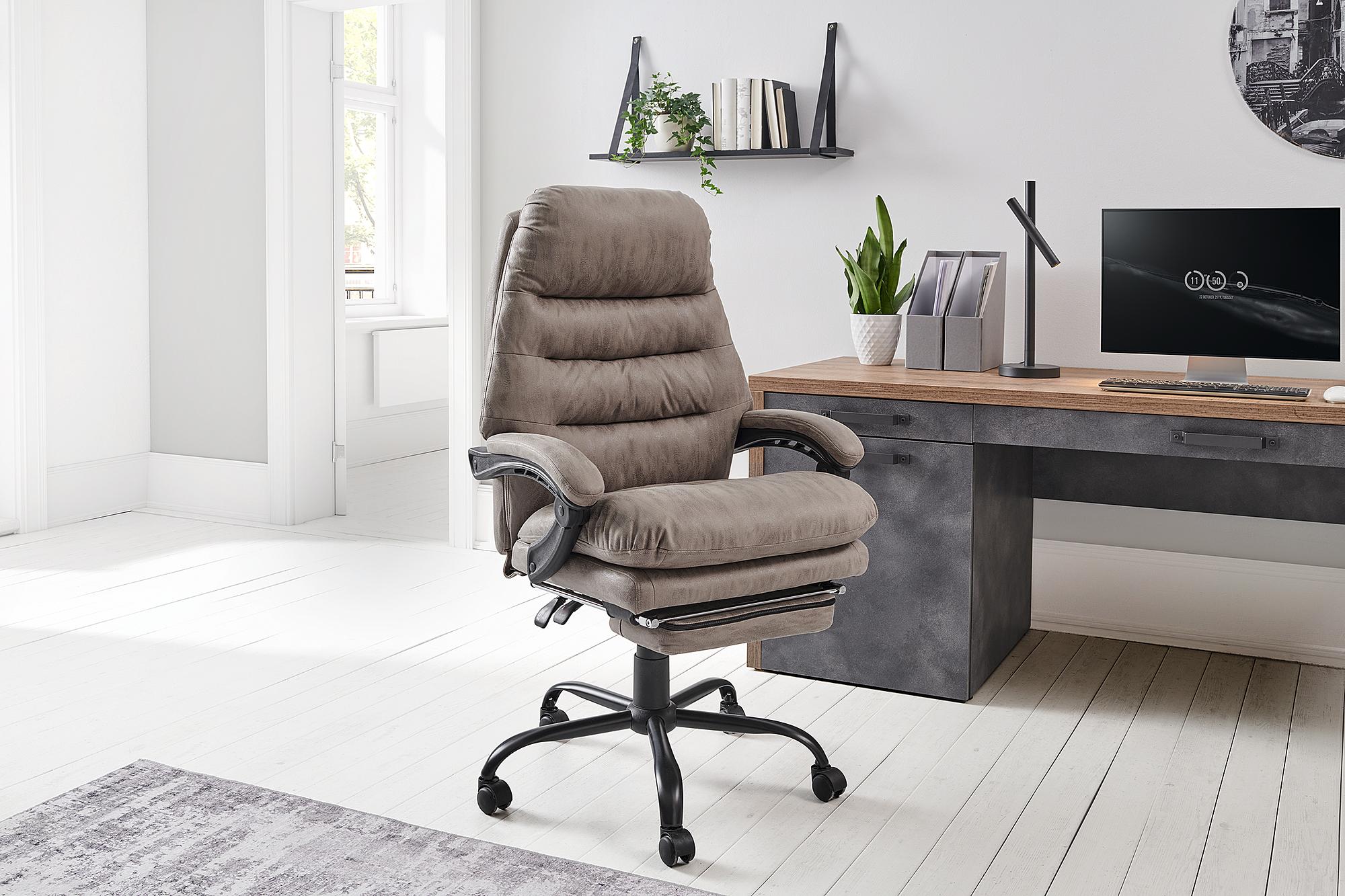 Bürodrehstuhl Edun Antiklederlook Grau 2