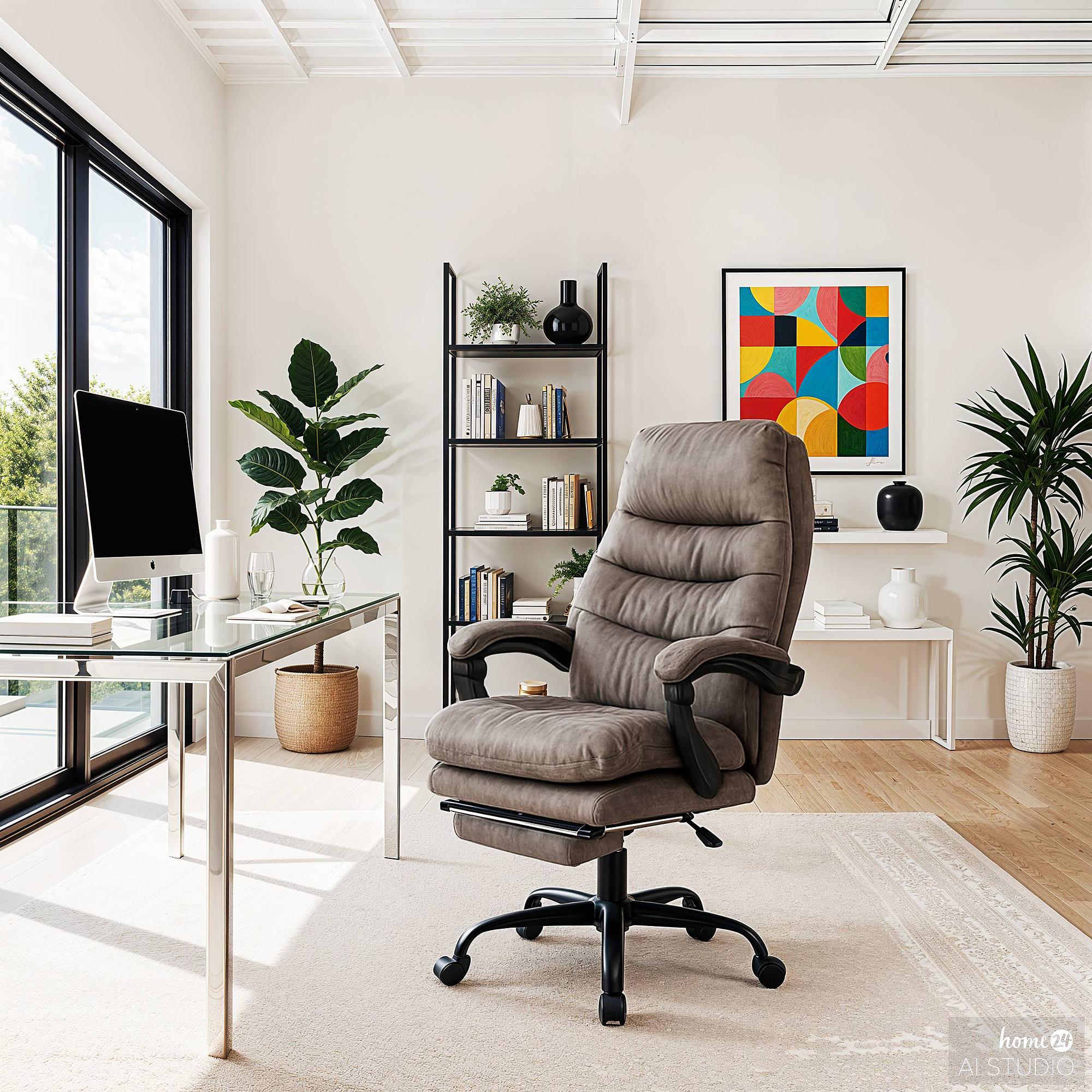 Bürodrehstuhl Edun Antiklederlook Grau 3