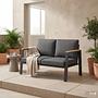 2-Seater Lounge Sofa Aviel Aluminum Polyester Anthracite 3