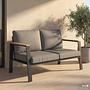 2-Seater Lounge Sofa Aviel Aluminum Polyester Anthracite 4