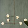 Pendant light Carrara Type B Colored glass Gray / Gold 0