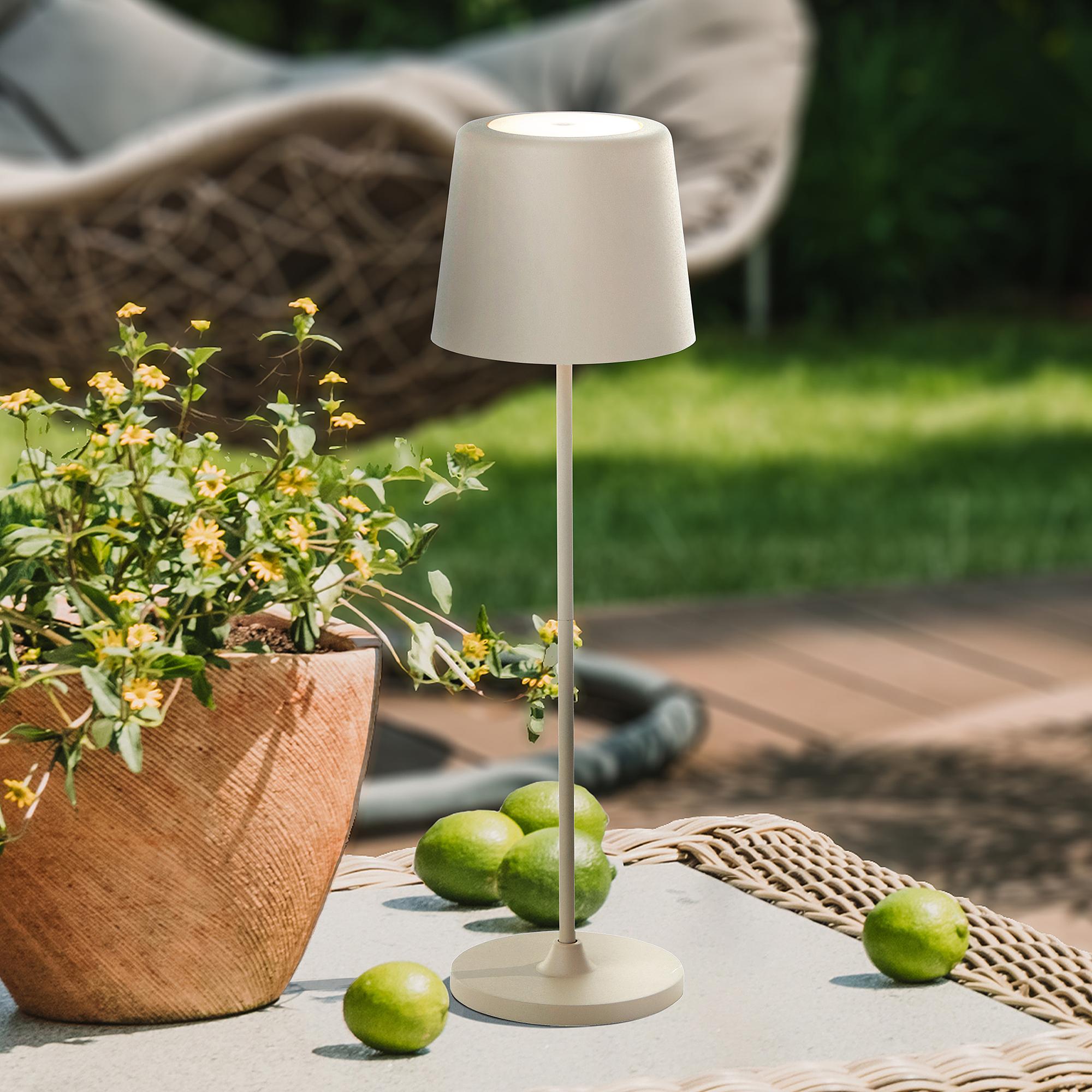 LED-Tischleuchte Kaami Eisen Kunststoff Beige 2er Set 2