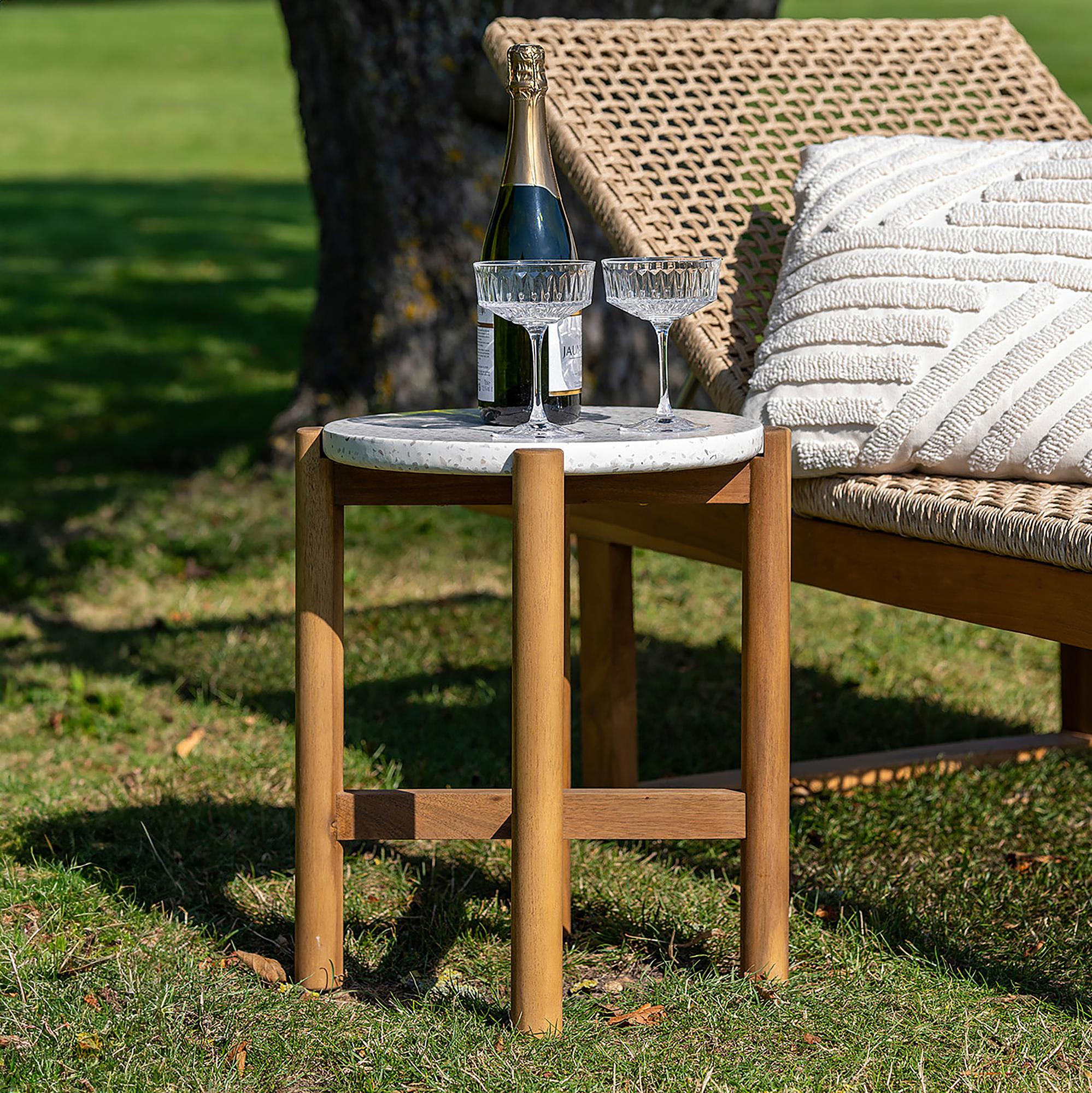 Beistelltisch Terracina Braun Weiß Beton 37 x 46 x 37 cm 0
