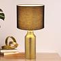 Table lamp Elden structural fabric ceramic black gold 1