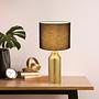 Table lamp Elden structural fabric ceramic black gold 2