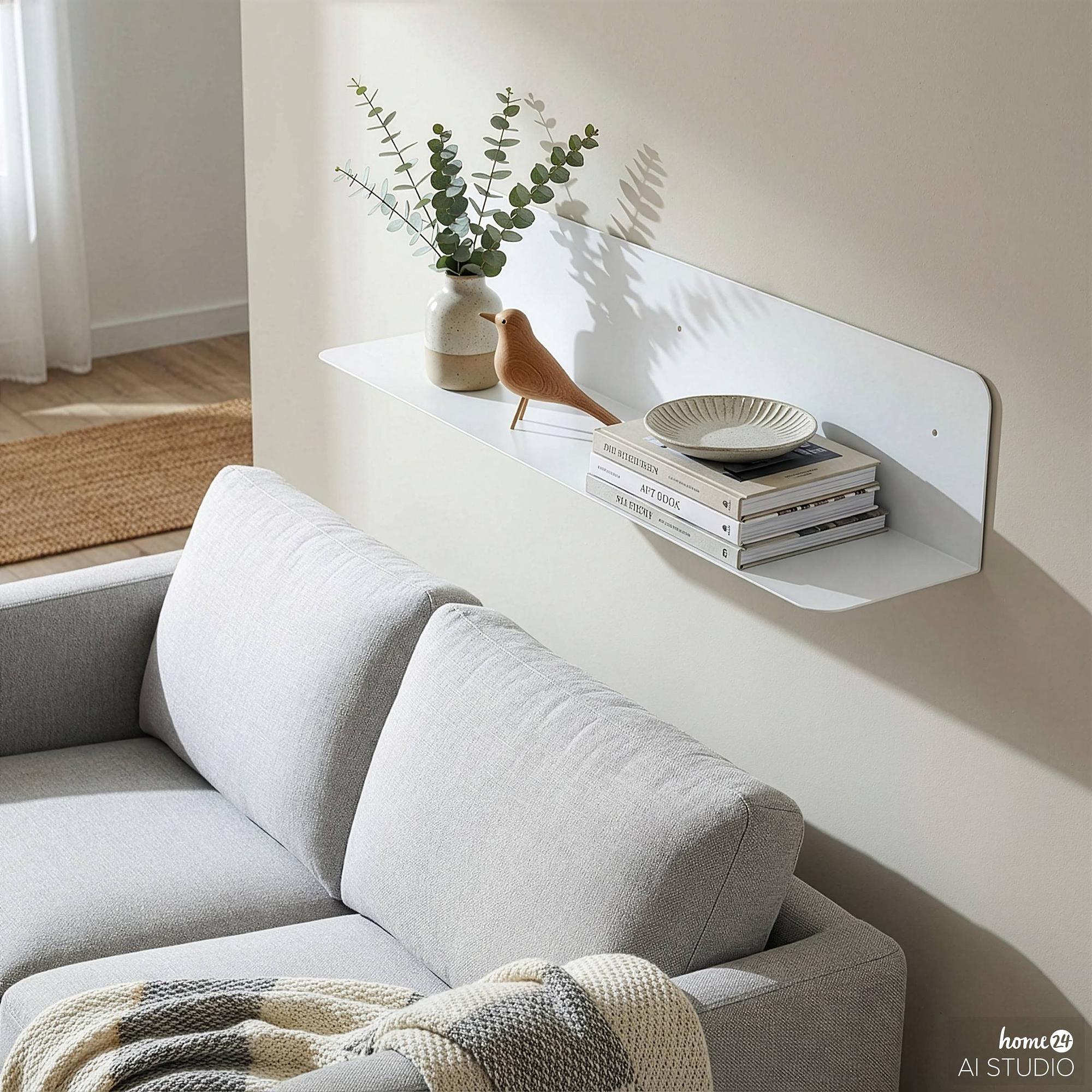 Wandboard Beikou Typ B Metall Weiß 80 x 15 cm 1er Set 2