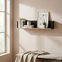 Wall shelf Beikou Type A real wood veneer fir black 2