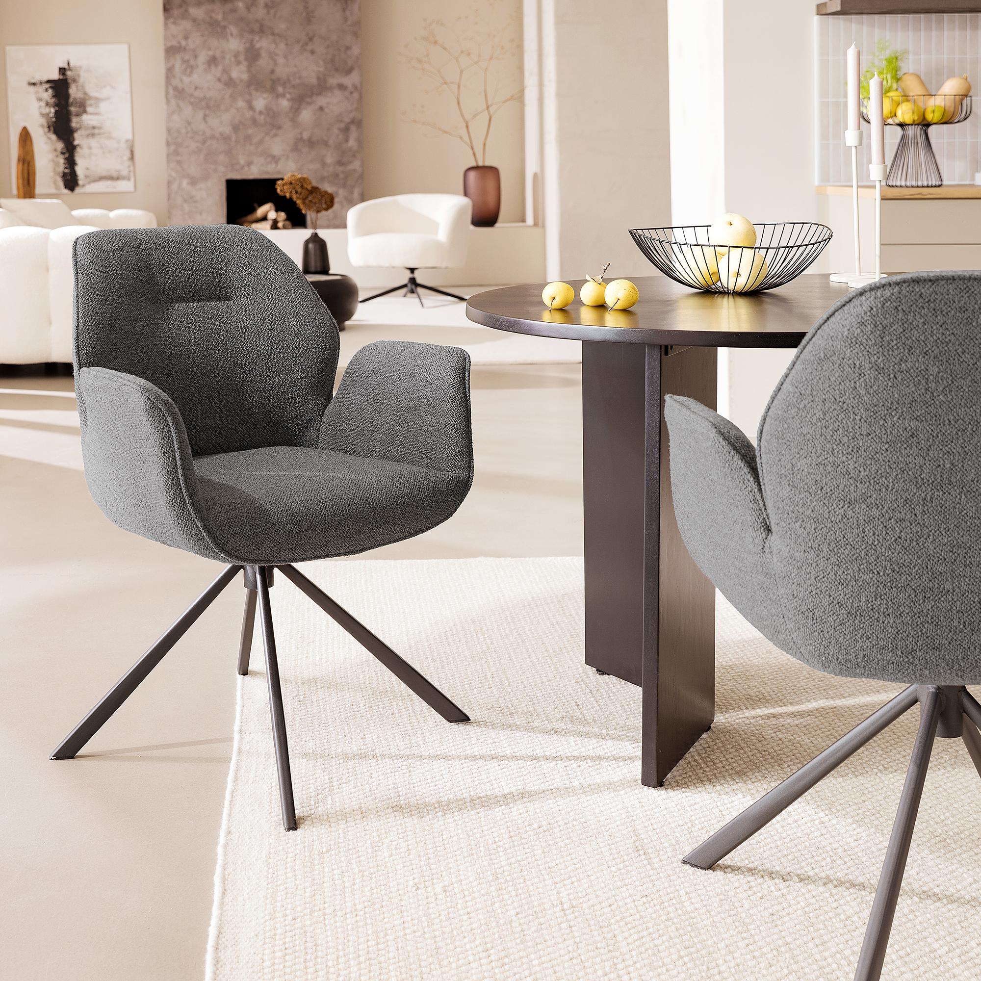 Swivel armchair MORINI Bouclé fabric Moena 3