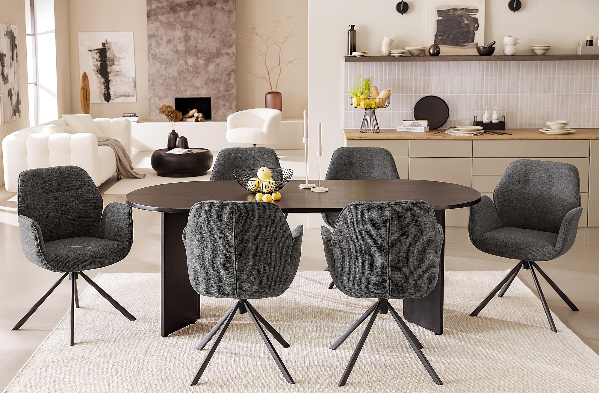 Swivel armchair MORINI Bouclé fabric Moena 2