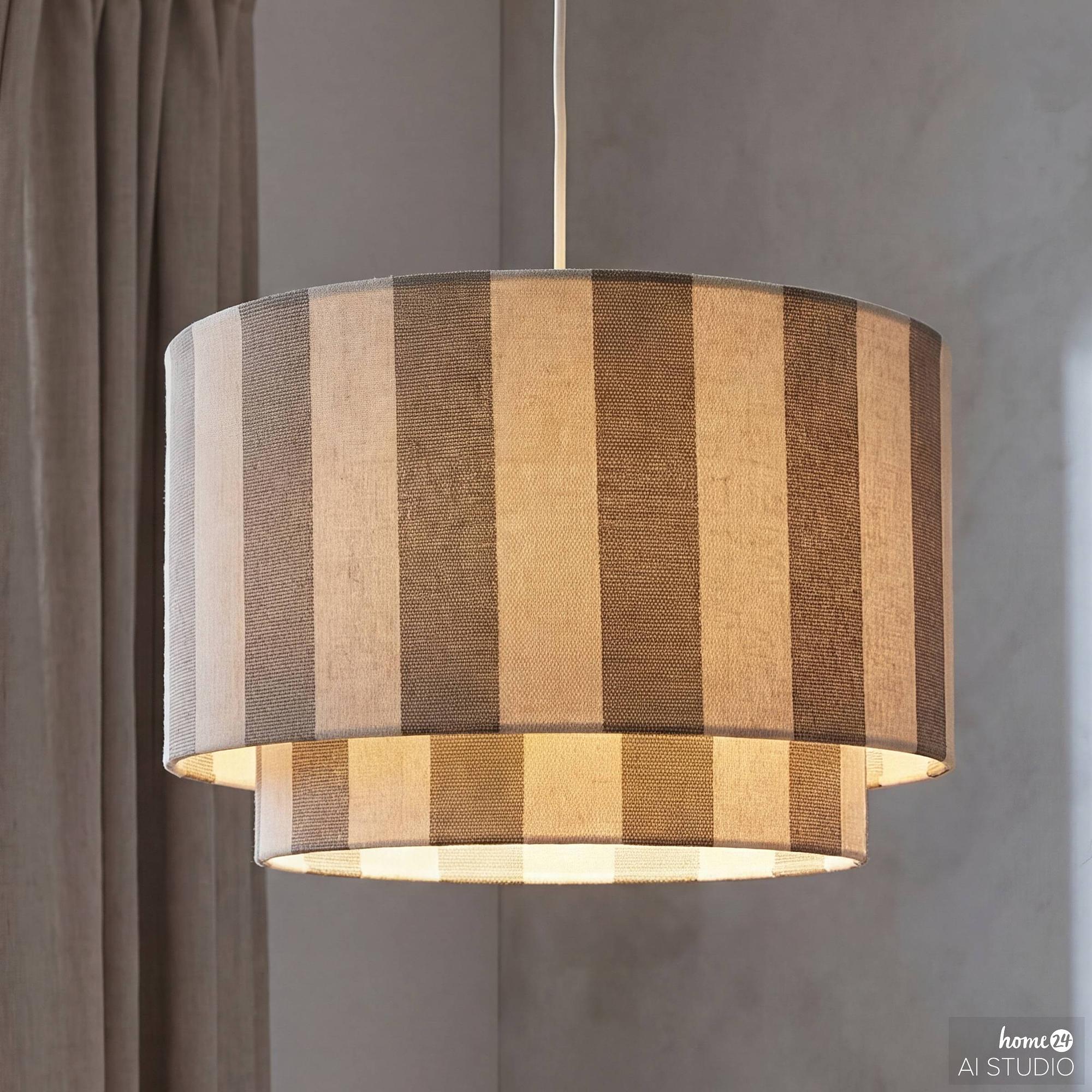 Pendelleuchte SELEN Eisen / Textil 1-flammig Beige 0
